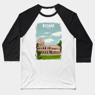 Rome Italy Travel Poster Baseball T-Shirt